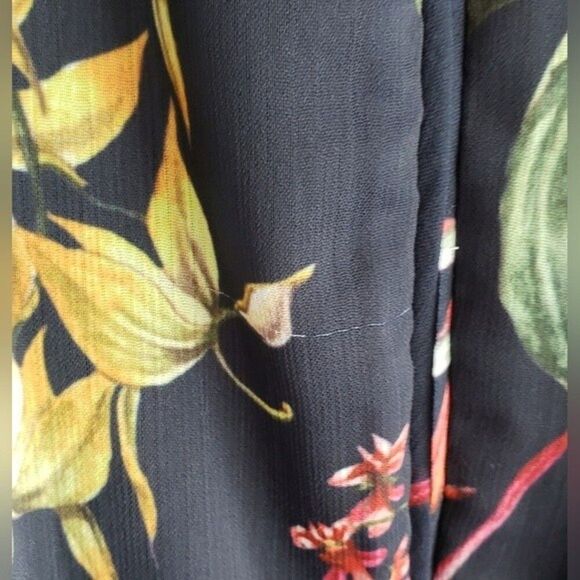 NWT Marchesa Notte Floral Print Cold Shoulder Ruffle Midi Dress - Picture 12 of 12